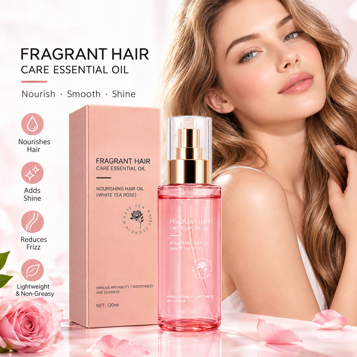 Perfumed Hair Oil - Long-lasting Fragrance Dry Repair Anti-frizz Smooth Lustrous