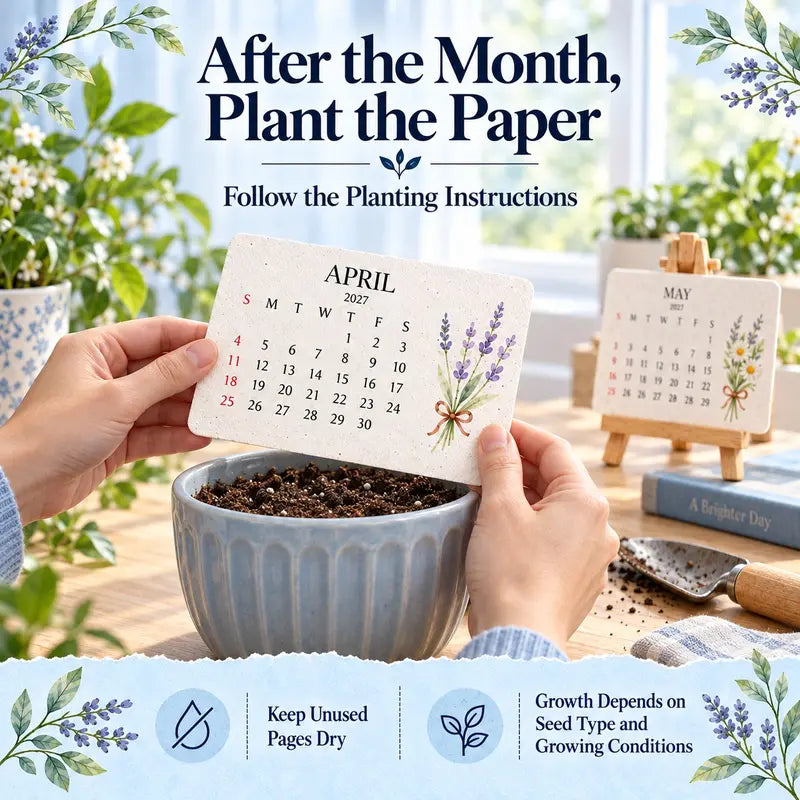 Eco-Friendly Plantable Grain Calendar 2027 with Stand