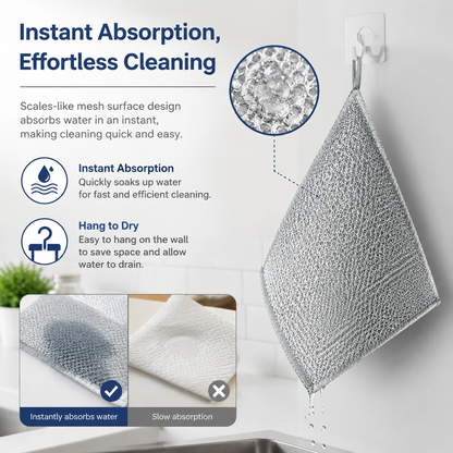 10Pcs Multipurpose Wire Dish Rags, Premium Scrubbing Non-Scratch Wire Dishcloths for Dishes
