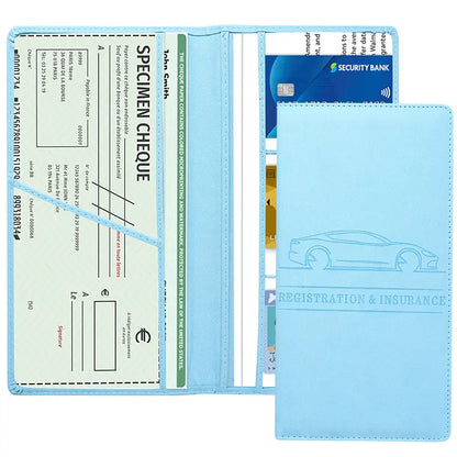 Car Registration & Insurance Card Holder, Magnetic Closure Vehicle Wallet