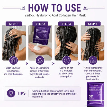 3D Collagen Hair Mask 30g — Deeply Repairs Hair Strands