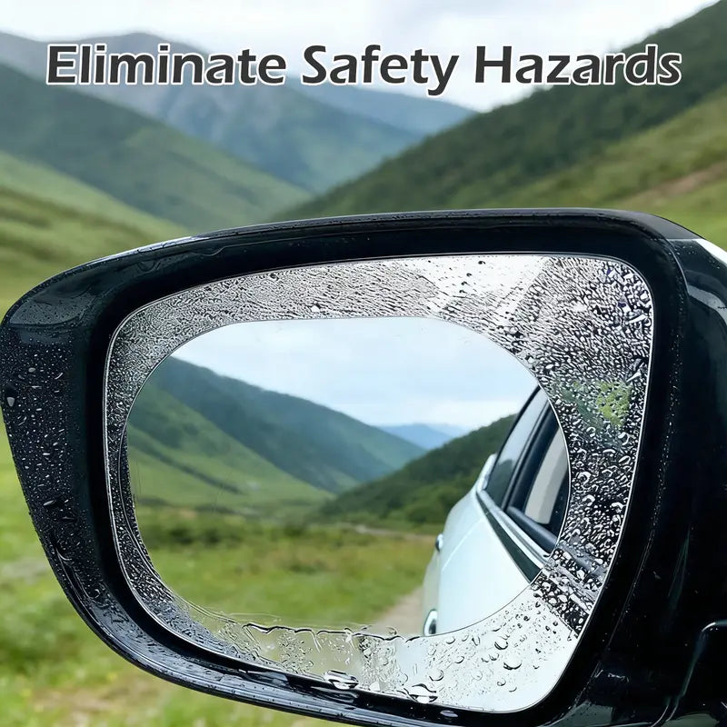 4 Counts Car Rearview Mirror Film, Anti Fog Glare Rainproof Waterproof Protective Sticker