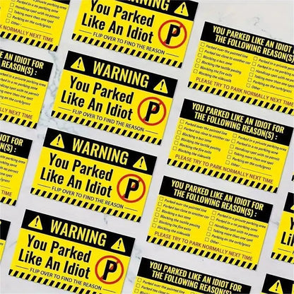 Funny Parking Cards Pack of 50/100Pcs, Car Truck Motorcycle Warning Cards No-Parking Reminder