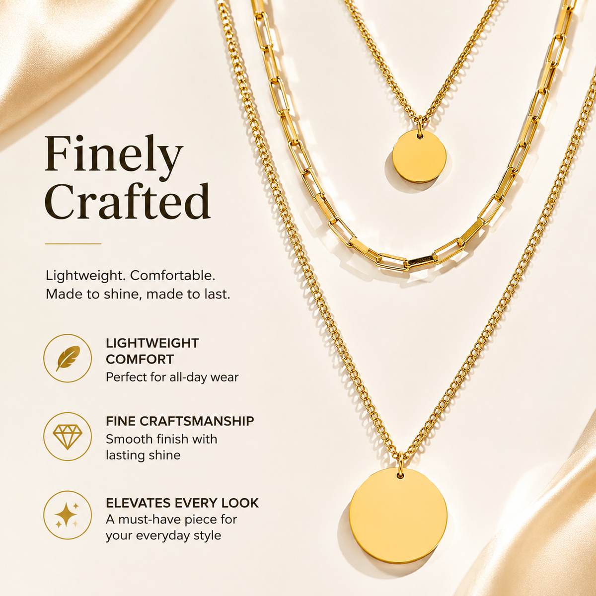Retro Layered Necklace Featuring Multi-Element Pendants