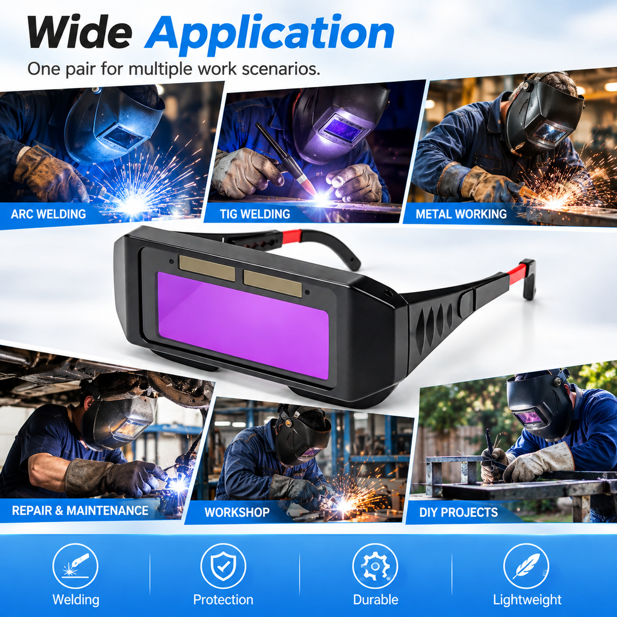 Solar Powered Auto Darkening Welding Glasses Welder Mask Helmet Eyes