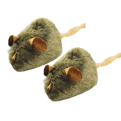 2Pcs Plush Squeaky Plush Cats Toy Automatic Electronic Moving Mouse Kitten Toy