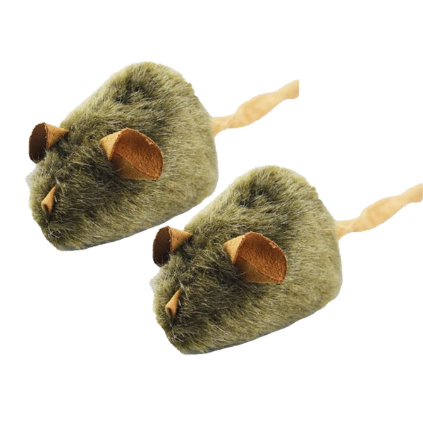 2Pcs Plush Squeaky Plush Cats Toy Automatic Electronic Moving Mouse Kitten Toy