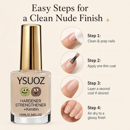 2Pcs Nude Nail Strengthener with Vitamin E improves nail surface and protects brittle nails