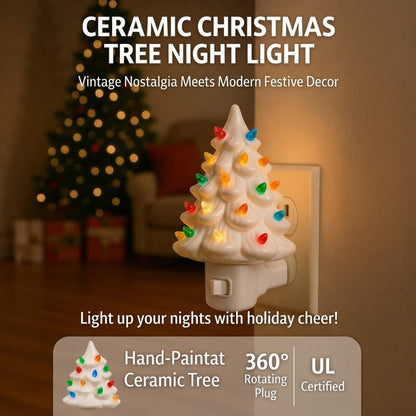 LED Christmas Tree Night Light, Colored Bulbs Nightlight with Switch