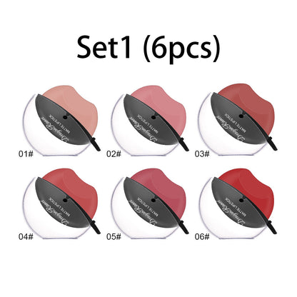 6PCS Matte Velvet Lipstick Set, Lazy Lip Makeup - Long Lasting
