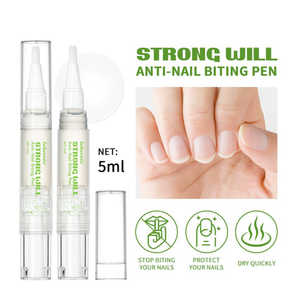 2Pcs Anti-Nail Biting Pen for Kids & Adults, Bitter Taste Nail Polish, 2-in-1 Nail Hardener & Daily Nail Care