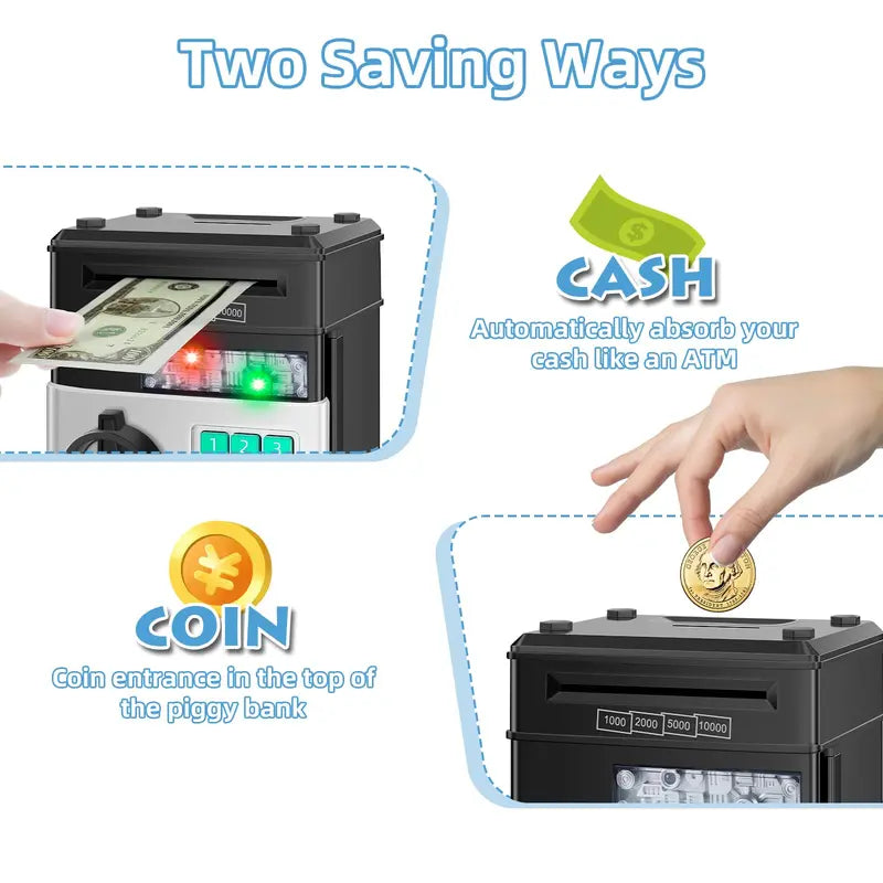 Piggy Bank for Kids Adults, Electronic ATM Coin Cash Bank