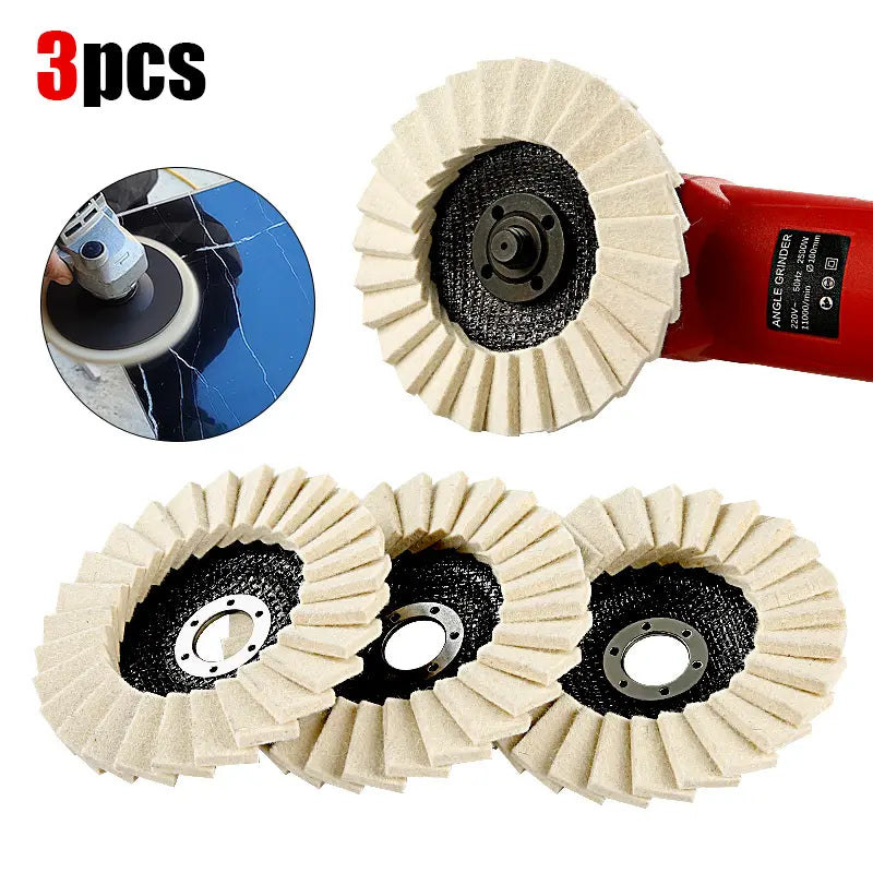 3PCS 5Inch Wool Polishing Wheels Set for Angle Grinders