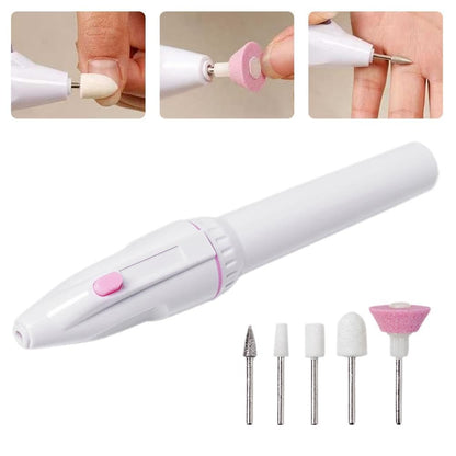 Professional Pen Shape Nail Drill Art File Electric Manicure Set with 5 Bits