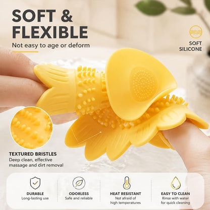 2Pcs Sunflower Silicone Drain Cover Hair Catcher and Odor Stopper