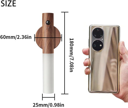 2Pcs Wooden Smart Motion-Sensor LED Night Light / Rechargeable Wall Light