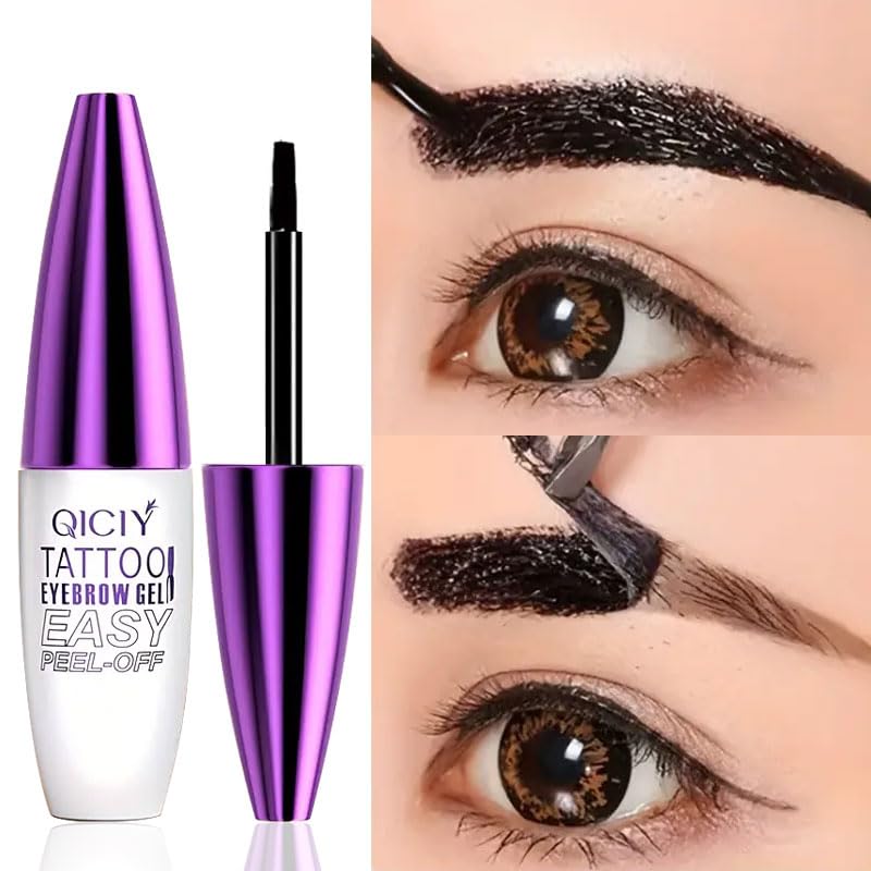 4Pcs Easy Tatoo Eyebrow Gel Peel off - Semi-Permanent Tattoo Eyebrow Tint Kit Waterproof Long