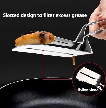 2pcs Anti-Scald Extended Handle Spatula Tongs Multifunctional Stainless Steel