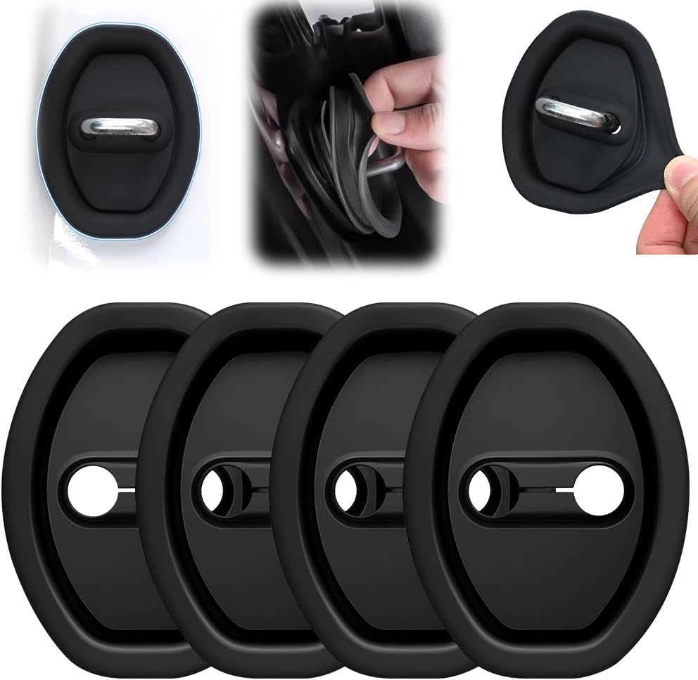 4PCS Universal Upgraded Car Door Latch Guard Cover for Car Door Protector and Noise Reduction