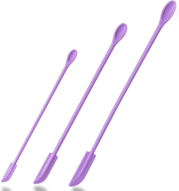 3 Pack Silicone Makeup Spatula Set, Mini Cosmetic Cream Scraper Tools
