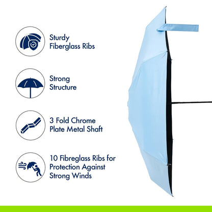 6 Fold Umbrella for Sun And Rain Protection, Lightweight Design, Compact & Portable