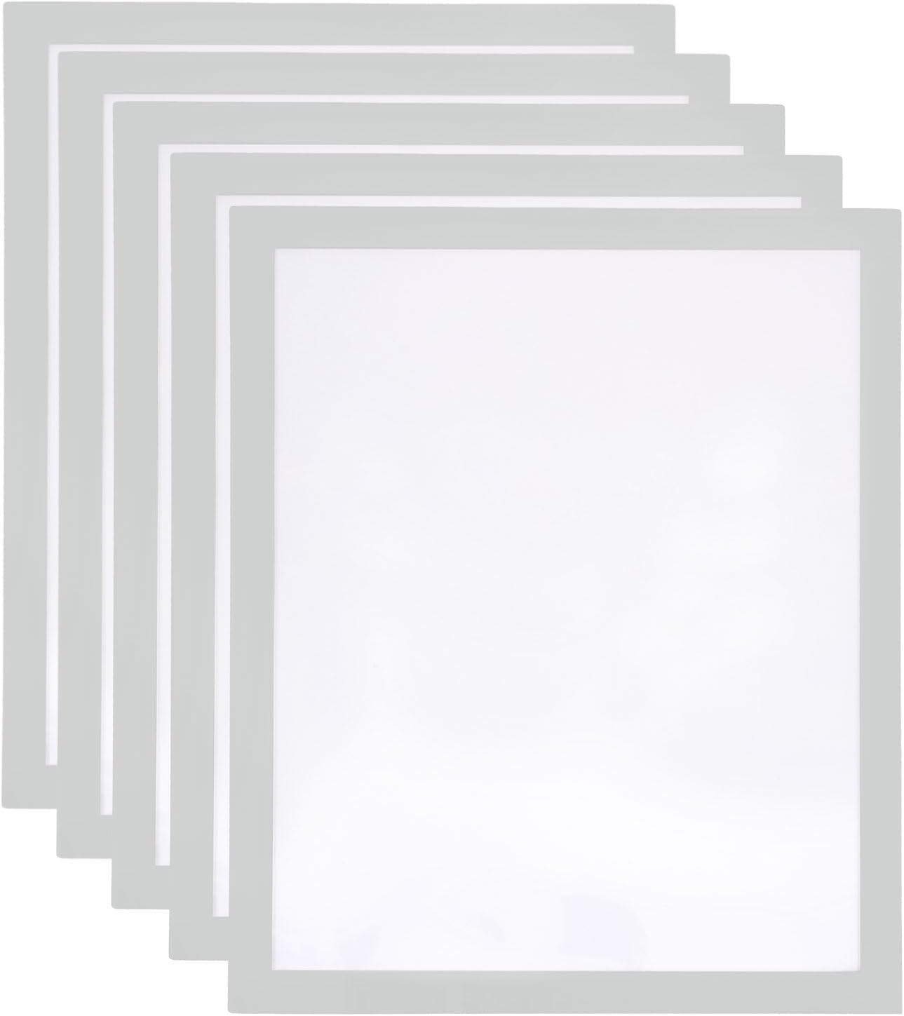 5Pcs Self Adhesive Magnetic Poster Frame Wall Sign Holder, 8.5"x11" Magnetic Picture Frame