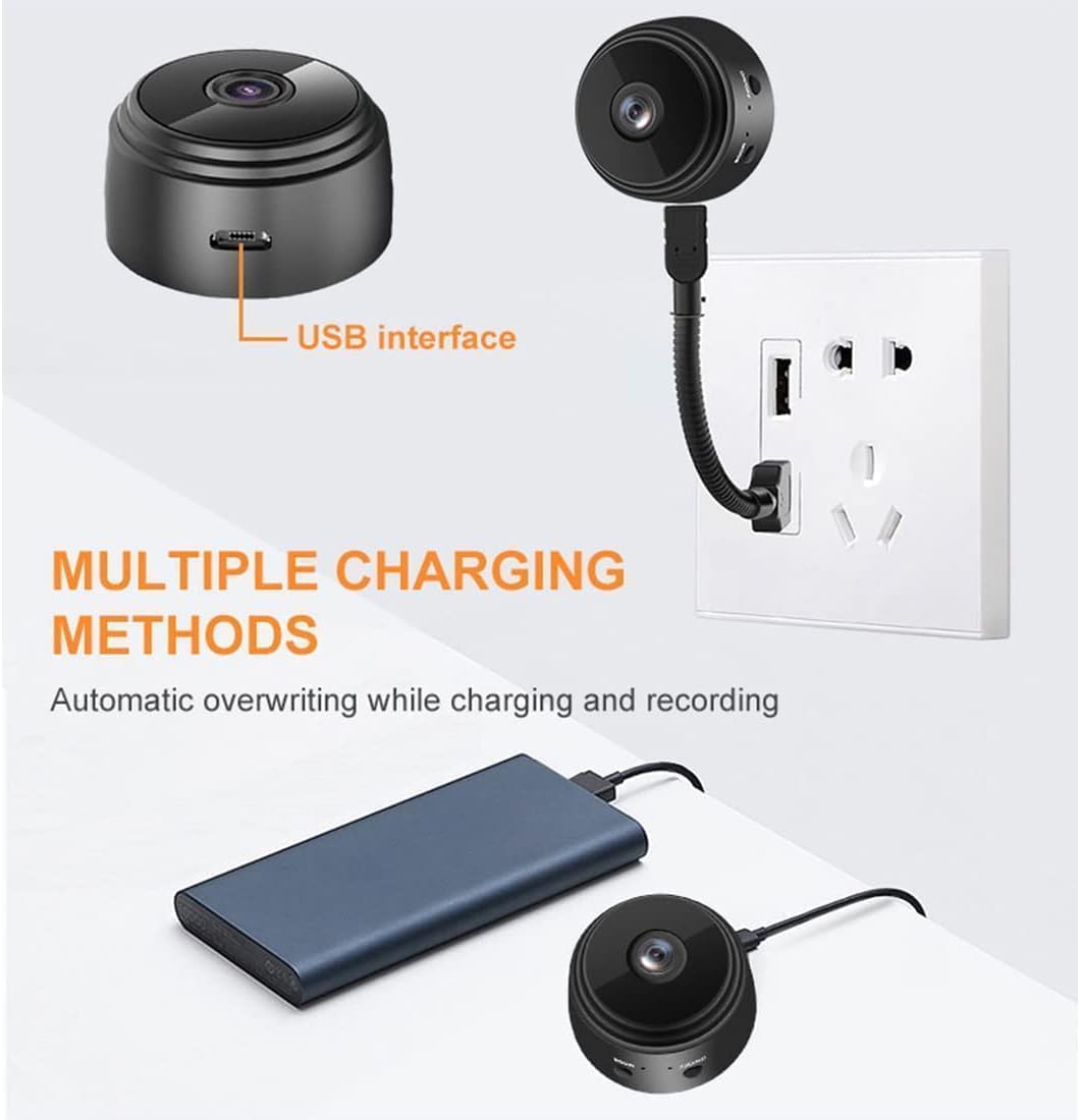 2PCS Mini Hidden Wireless WiFi Camera HD 1080P with Audio and Video