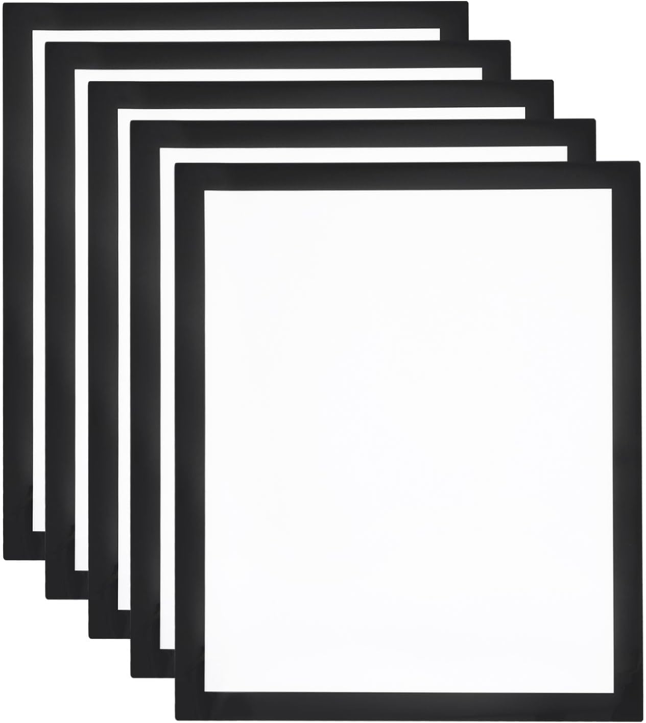 5Pcs Self Adhesive Magnetic Poster Frame Wall Sign Holder, 8.5"x11" Magnetic Picture Frame