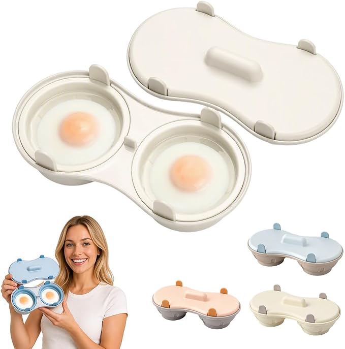 Microwave Egg Poacher, Microwave Egg Cooker for 2 Eggs