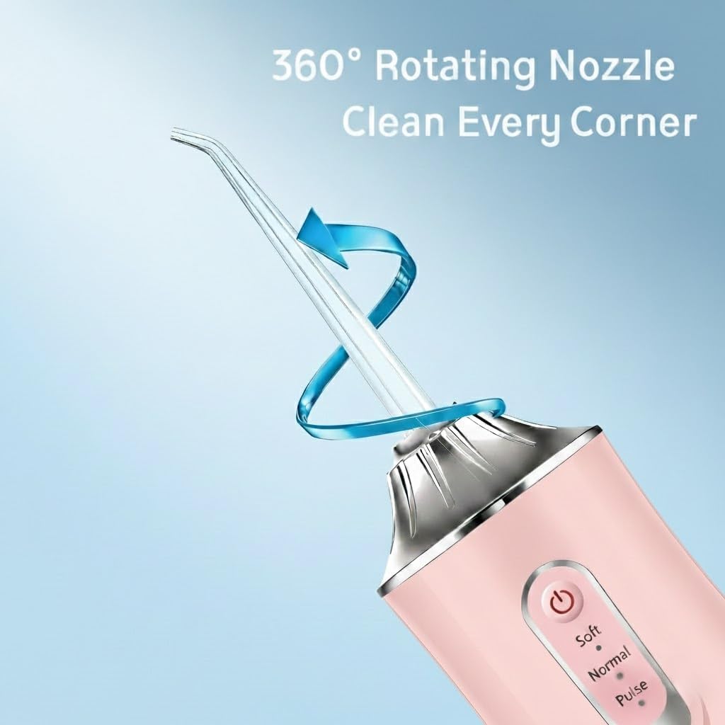 Electric Water Flosser Cordless for Teeth 3 Modes 4 Jet Tips Set