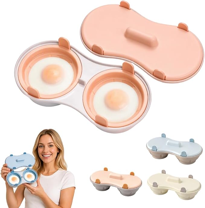 Microwave Egg Poacher, Microwave Egg Cooker for 2 Eggs
