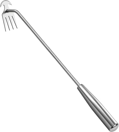 Stainless Steel Handle Manual Weeder Tool, 4-Tooth Weeder Tool for Gardening 16inch