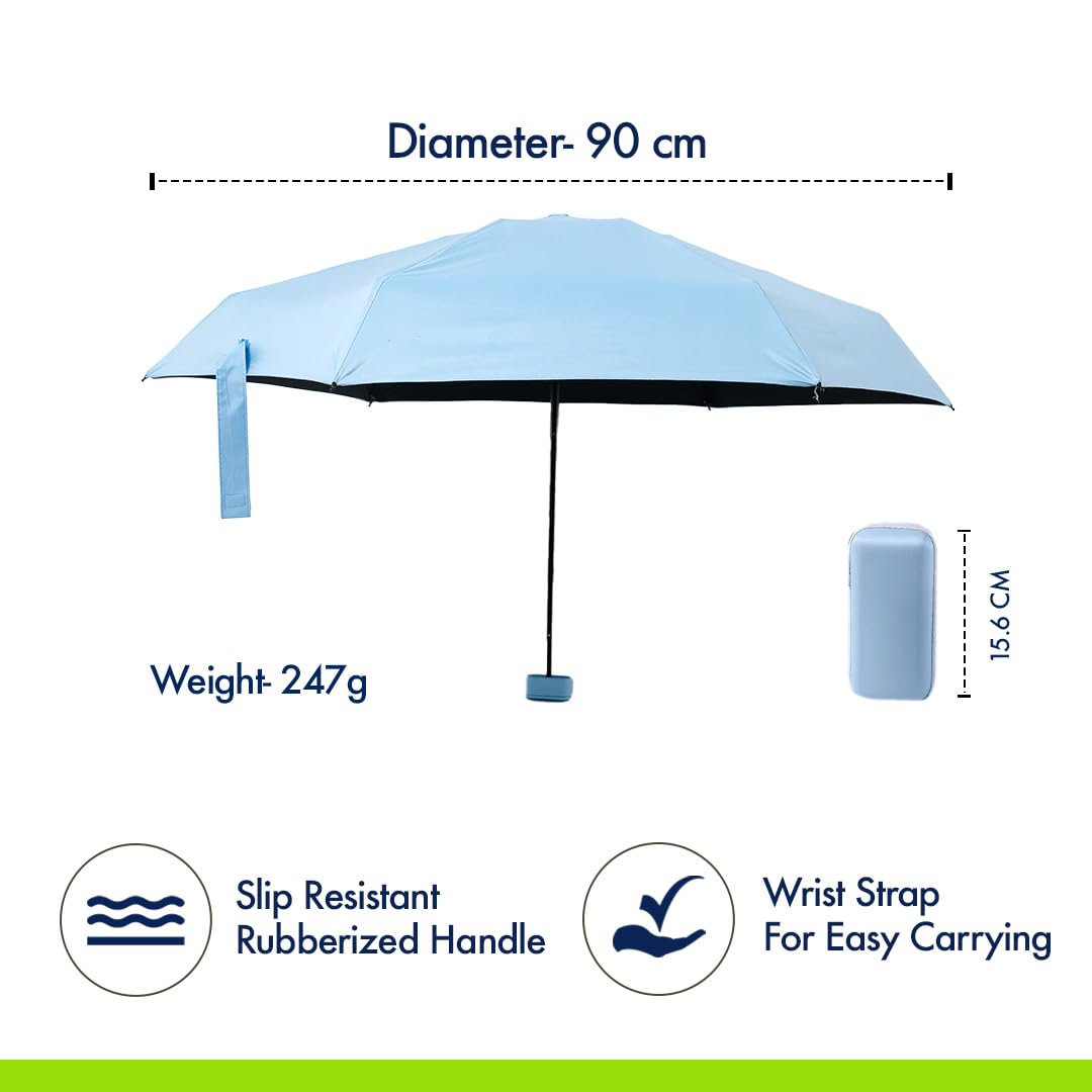 6 Fold Umbrella for Sun And Rain Protection, Lightweight Design, Compact & Portable