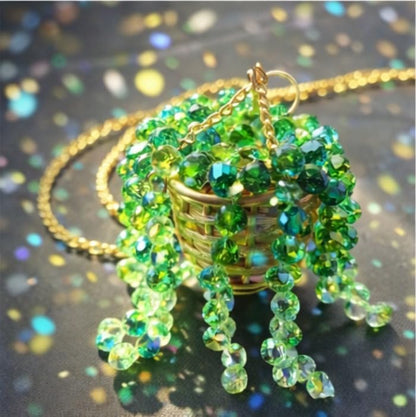 Sun-Kissed Beaded Succulent Car Charm