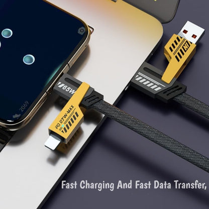 120W Dual USB & Dual Type-C Fast Charger, 4 in 1 Fast Charging C Chargers 5 Foot