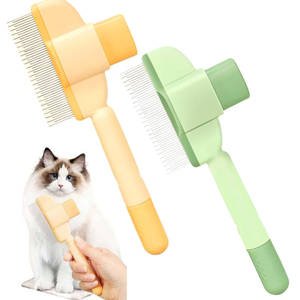 2PCS Flea Comb for Cats Dogs,Stainless Steel Rotate Brush Head Freely