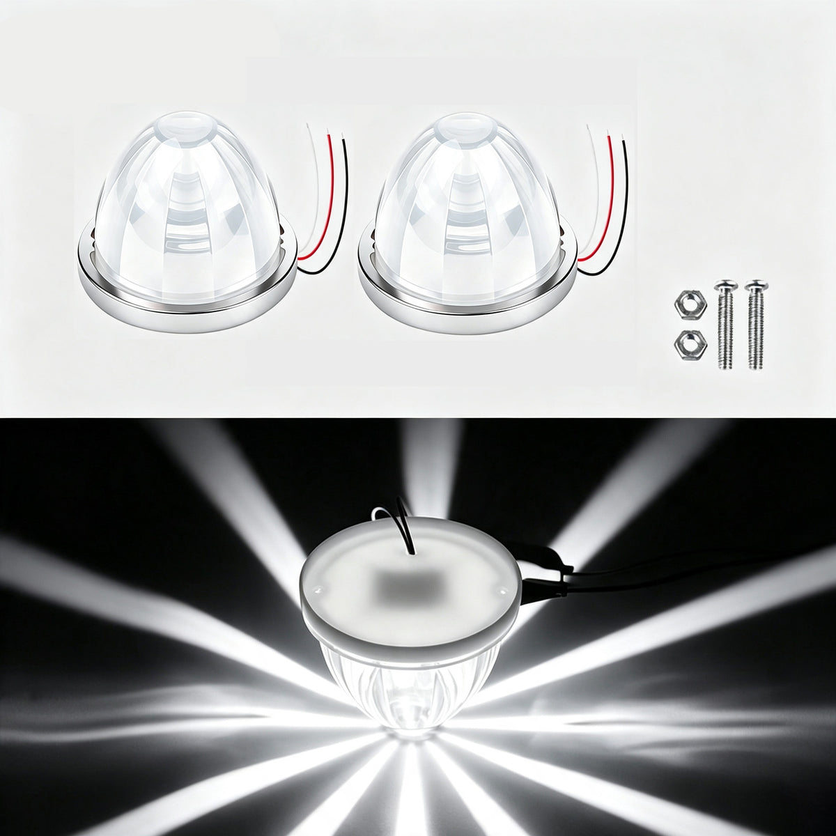 1 Pair Led Watermelon Lights Amber Side Marker Turn Signal Light | High Power Dual Function Two Brightness Mode