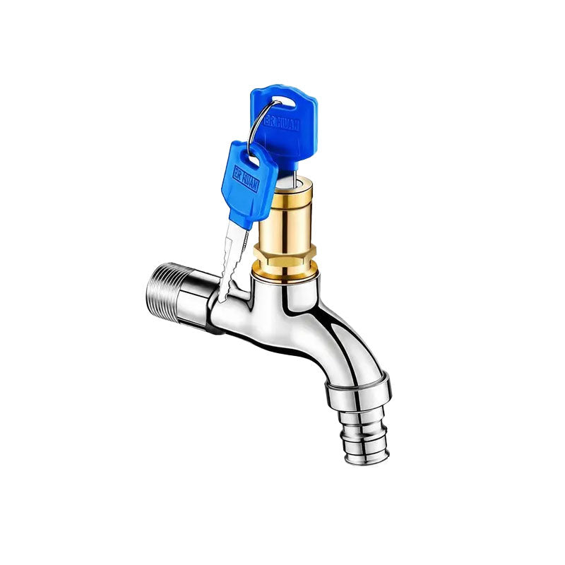 Brass Lockable Water Faucet with Key, 1/2 Inch Outdoor Anti-Theft Tap, Frost & Explosion Proof Heavy Duty Spout