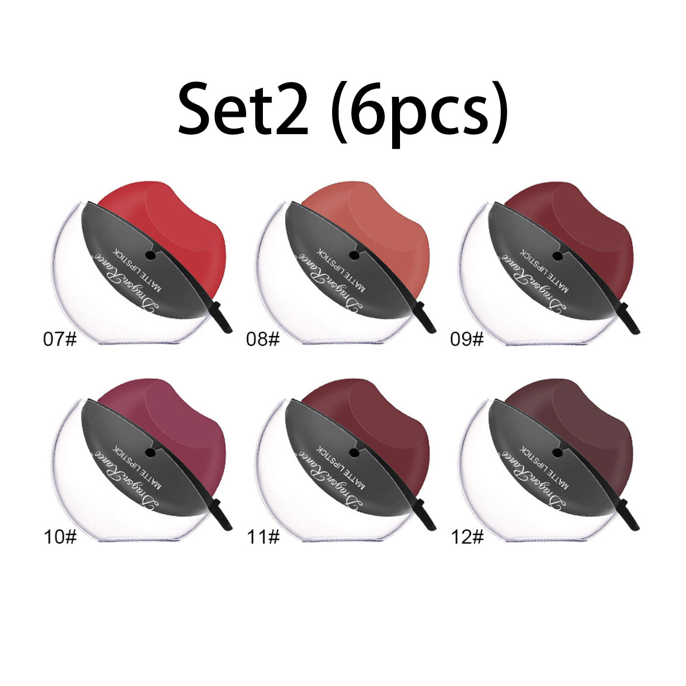 6PCS Matte Velvet Lipstick Set, Lazy Lip Makeup - Long Lasting