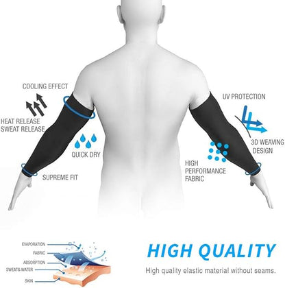 UV Sun Protection Compression Sports Cooling Arm Sleeves Waterproof and Breathable