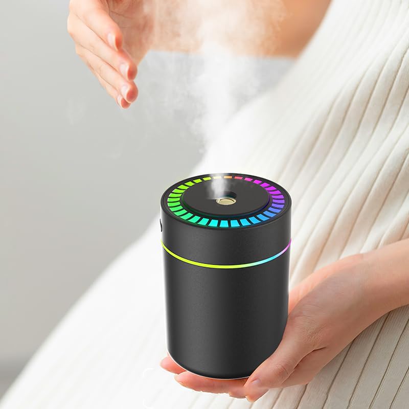 Portable Small Humidifier with Colorful LED Night Light, 12 Floral Water-Soluble Essential Oils Set