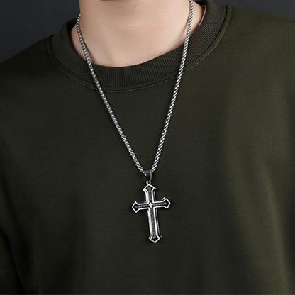 Saint St. Benedict Jesus Cross Pendant Necklace Men And Women Religious Christian Catholic Amulet Stainless Steel Jewelry