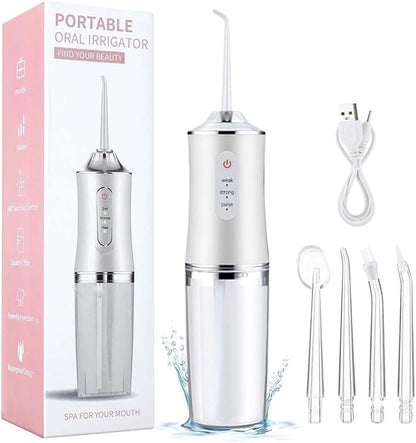 Electric Water Flosser Cordless for Teeth 3 Modes 4 Jet Tips Set
