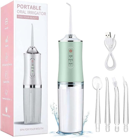 Electric Water Flosser Cordless for Teeth 3 Modes 4 Jet Tips Set