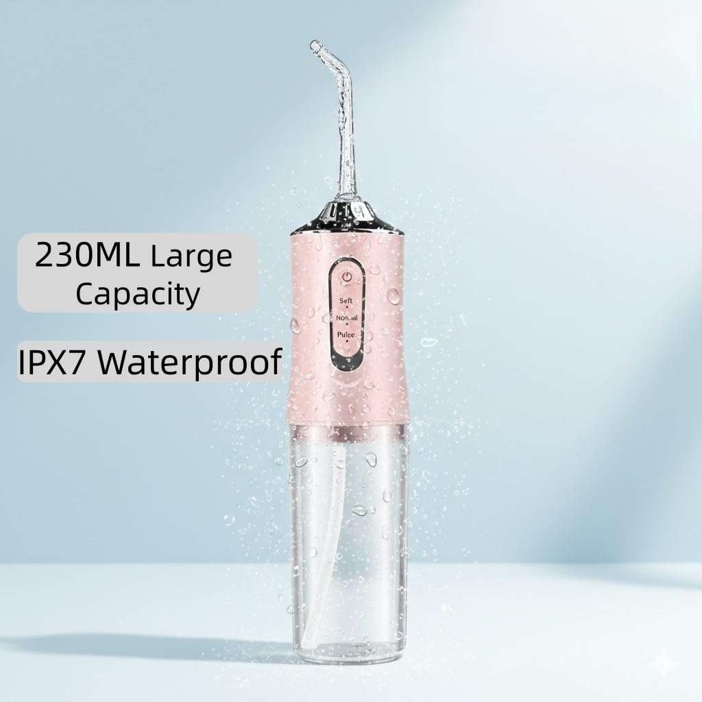 Electric Water Flosser Cordless for Teeth 3 Modes 4 Jet Tips Set