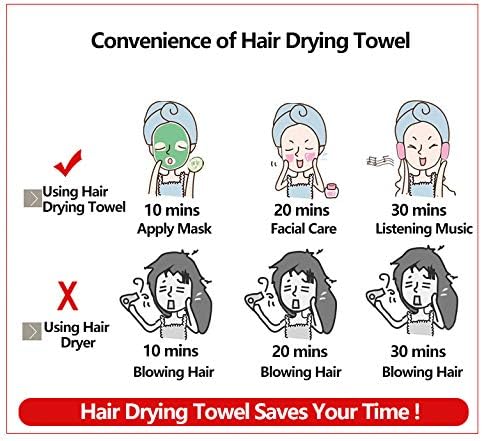 3Pcs Microfiber Hair Drying Turban with Button & Loop, Soft Coral Velvet, Highly Absorbent Fast Drying Head Wrap