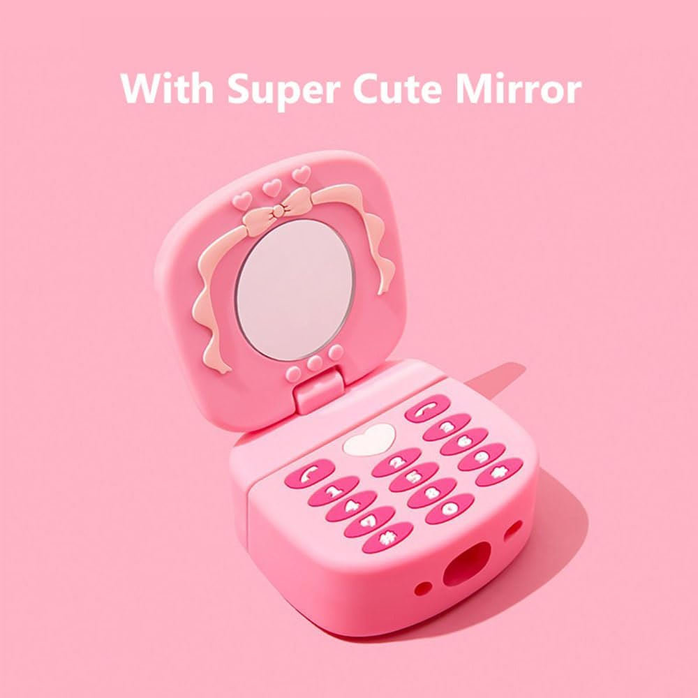 3D Kawaii Soft Silicone Makeup Mirror Puppy Retro Pink Cover For Airpods