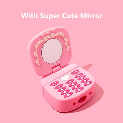 3D Kawaii Soft Silicone Makeup Mirror Puppy Retro Pink Cover For Airpods