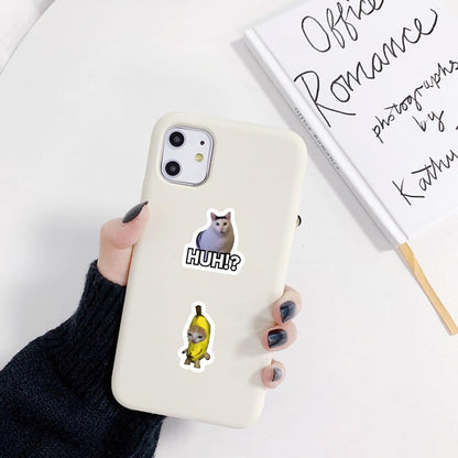 1000PCS Cat Meme Sticker Roll Waterproof | Cute Cat Meme Vinyl Decals
