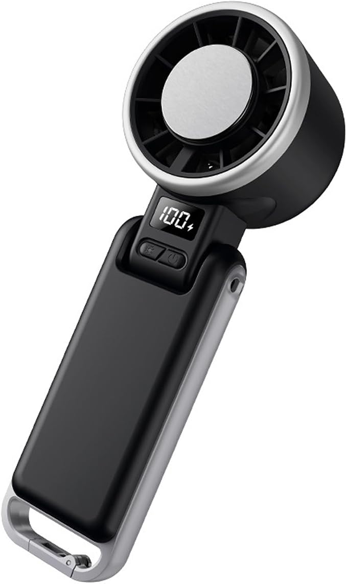 Portable Handheld Turbo Fan with Ice Cooling, 4000mAh Rechargeable